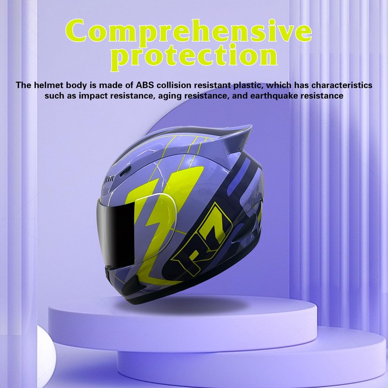 KRN Full Face Motorcycle Motorbike Helmet with Black Color Visor