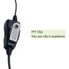 BVMAG 1 Pin Walkie Talkie Earpiece Headset with PTT Mic