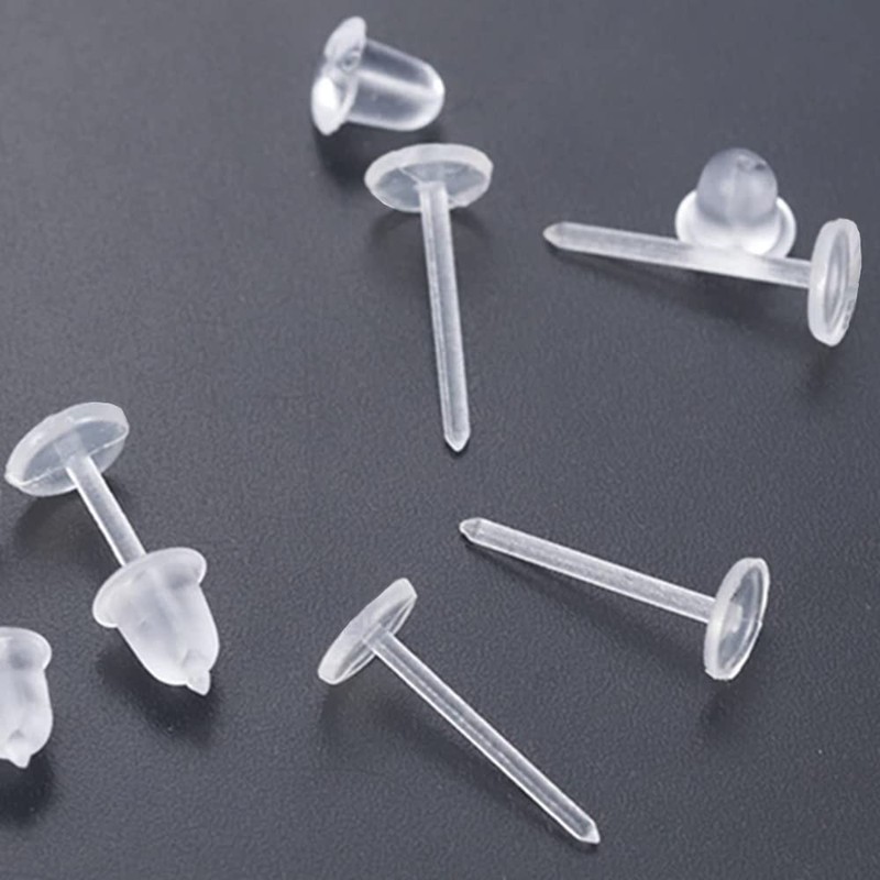 5pc 0.8mm 20g Stud Earrings Cartilage Piercing Flexible Bioflex Clear