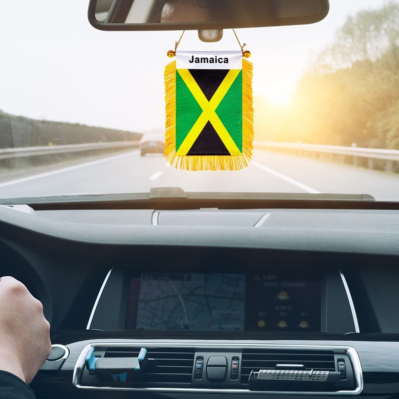 ZXvZYT 2 Pack National Car Window Flag (Jamaica)