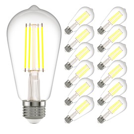 Kawaya E26 LED Edison Bulbs: 6W Equivalent 60 Watt Dimmable LED Light Bulbs - Vintage Warm Lights 2700k 800 Lumens High Brightness Filament Bulbs with 90+ CRI (12)