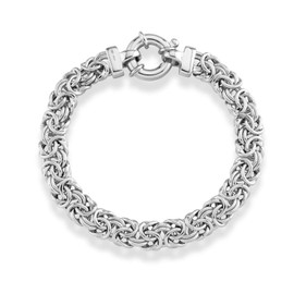 Miabella Italian 925 Sterling Silver, 18Kt Gold Plated 9mm Byzantine Bracelet for Women, Handmade in Italy (SI, Length 8 Inches)