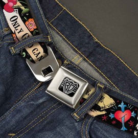 Buckle-Down Seatbelt Belt - Only God Can Judge Me Black - 1.5" Wide - 24-38 Inches in Length