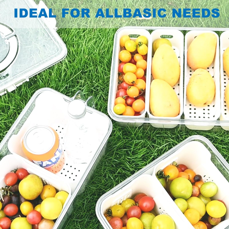 Generisch Storage Containers for Fridge with Lid, Divided Snack Storage
