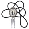 Doitby Rhinestone Bolo Tie for Men, Western Cowboy Necktie Leather