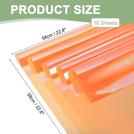 PATIKIL 22.8 x 22.8 Inch Flower Wrapping Paper, 10 Pcs Iridescent Double Sided Plastic Bouquet Packaging Waterproof Florist Supplies DIY Crafts Gift Packaging Gift Box Wedding, Champagne