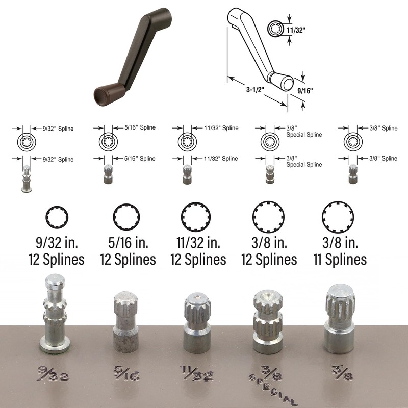 Prime-Line H 3686 11/32 In., Aluminum, Awning Operator Crank Handle
