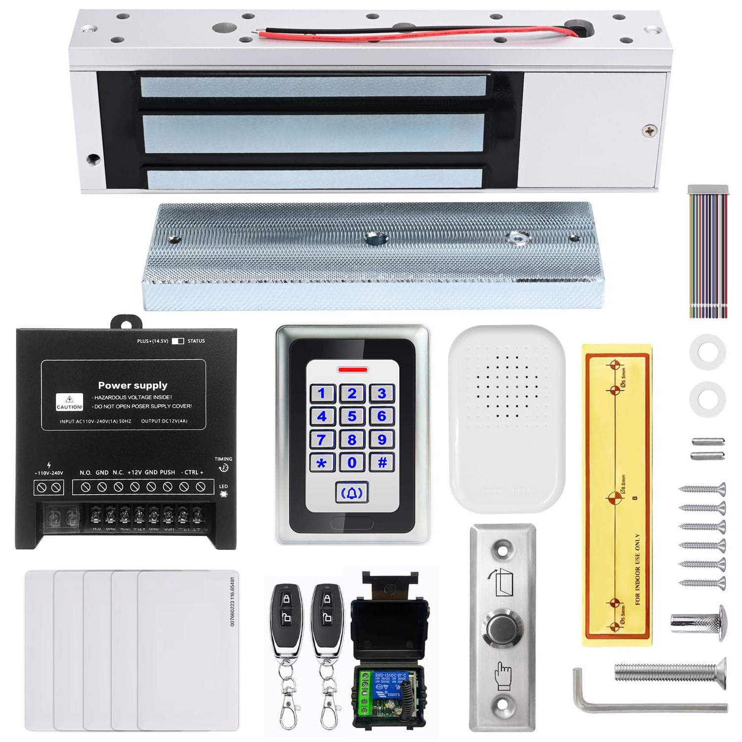Access Control System 1200lb Electric Magnetic Door Lock Kit: RFID ...
