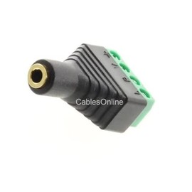 CablesOnline 3.5mm (1/8") Stereo TRRS Female Jack to AV 4-Screw Terminal Block Balun Connector, PL-CN17