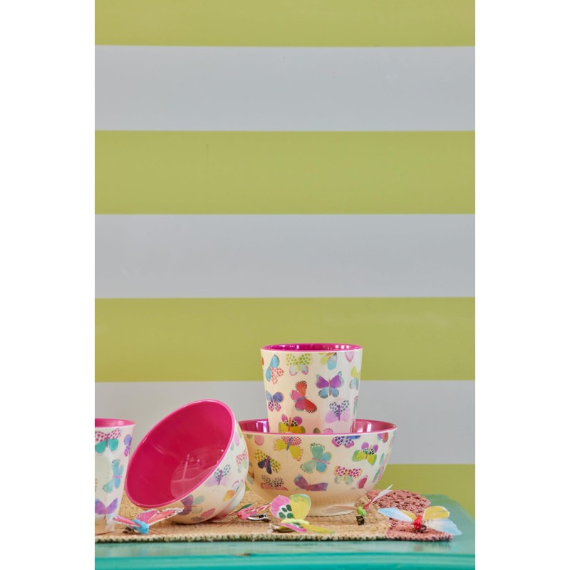 Rice Bowl Melamine Butterfly Medium