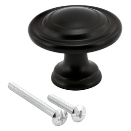 Prime-Line N 75681-3/8 In. Bi-Fold Door Knobs, Matte Black Finish (Single Pack)