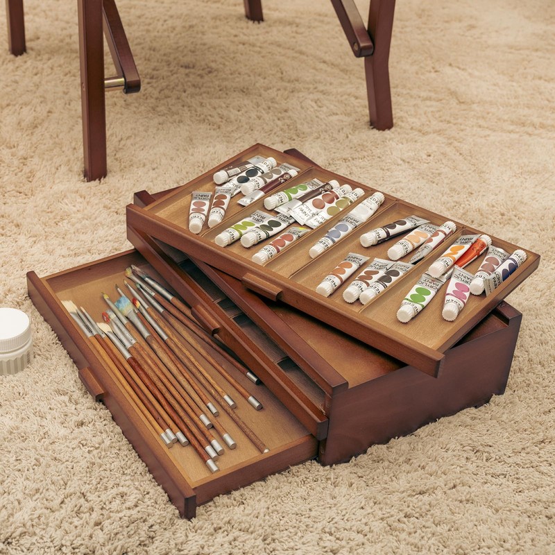 MEEDEN PRO Wood Artist Supply Storage Box - 3 Drawers
