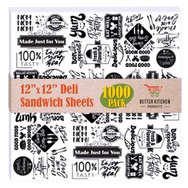 Better Kitchen Products 1,000 Count Deli Dry Wax Paper Sheets, 12 x 12 inch, Greaseproof Newsprint Deli Wrap for Foodservice, Food Basket Liners, Disposable Grease Proof Liners for Food Concession