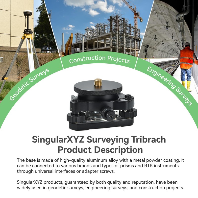 SingularXYZ Universal Tribrach/Base for GPS RTK and Total Station Prisms,