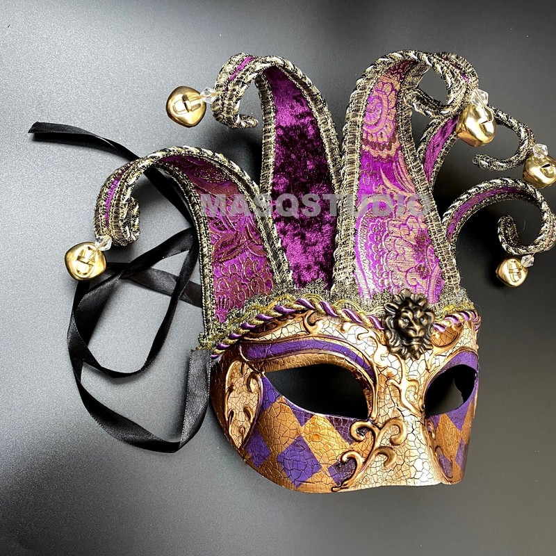 MASQSTUDIO Couples Masquerade Mask Jolly Jester Cosplay Mardi Gras Prom