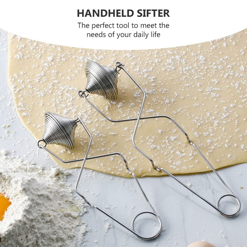 Flour Sifter Net Baking Flour Duster Spring- Action Flour Sieve