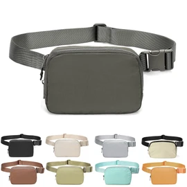 Fanny Belt Bag Waist Pack Crossbody Bags Bum Bag for Running Hiking Travel Workout Adjustable Strap for Women, dark grey, Small