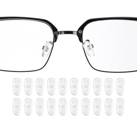 HARFINGTON 10 Pairs Eyeglass Nose Pads 5mm Thickness Silicone Anti-Slip Glasses Nose Grips Screw-in Glasses Nose Pads for Plastic Frames Glasses Sunglasses, White