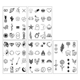 Gel Luna semi-permanent mini point tattoo stickers 5 sheets T-32, 1 set, B type / 젤루나 반영구 미니 포인트 타투 스티커 5장 T-32, 1세트, B type