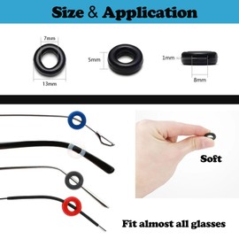 Omnful Glasses Ear Cushion, Glasses Holder, Glasses Ear Grips Anti Slip Silicone Temple Tips Sleeves for Eyeglasses Sunglasses, Ear Hooks, Eyewear Retainers (Black,12Pairs)