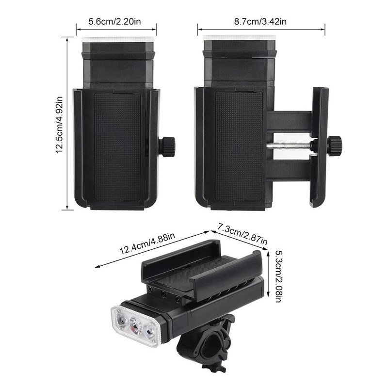 Bike Light 3LED USB Rechargeable Rotatable Headlight with Power Display