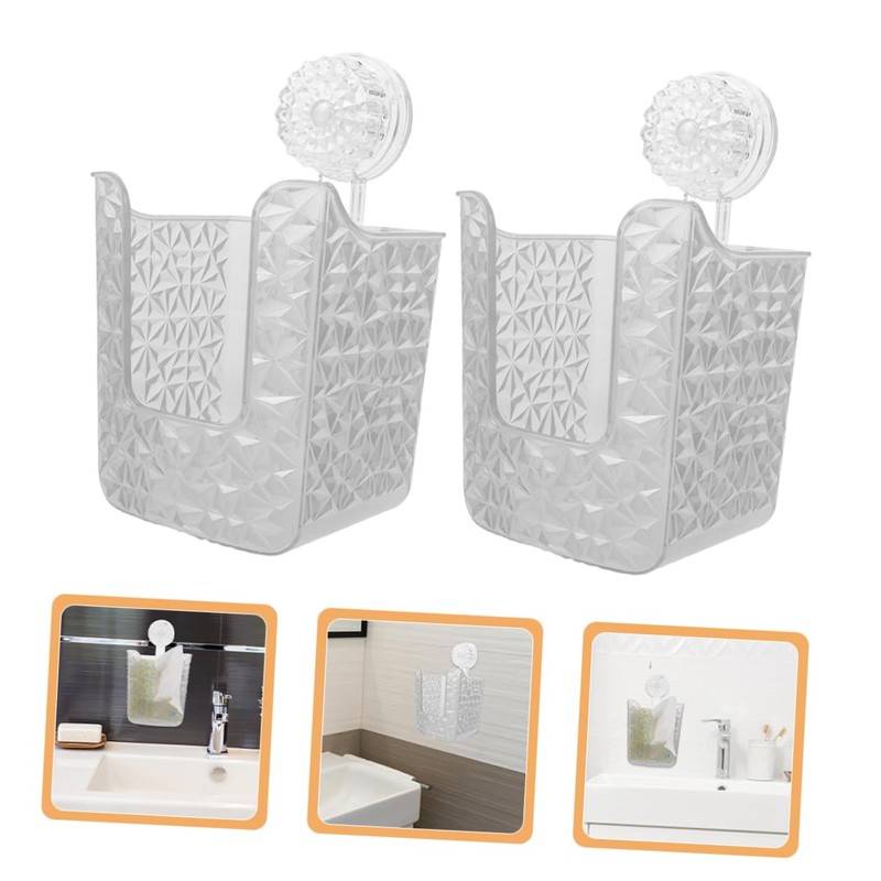 CAXUSD 2pcs Suction Cup Bathroom Tissue Holder Wall Mounted Wipes
