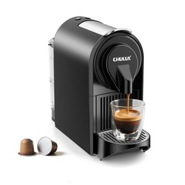 CHULUX Mini Espresso Machine, 20 Bar Single Cup Coffee Maker, Dual Brew Modes for Espresso and Lungo, 1400W Fast Brewing, Mystic Black (Upgrade Model)