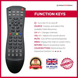 Replacement Remote Control For Alba, Bush and DIGIMOME RC1101 30058733