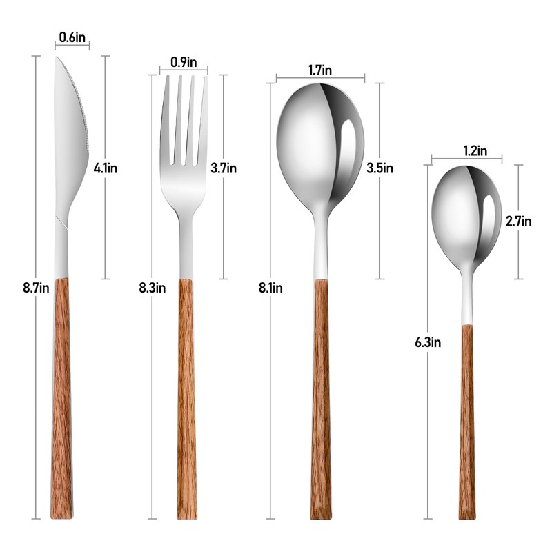 Stainless Steel Flatware Set for 4, Cutlery Utensils Set with
