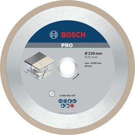 Bosch 1 x PRO Ceramic Diamond Cutting Discs for 25.4 mm Bore and Tile Cutter (for Tiles, Hard Tiles, Diameter 230 mm, Professional Accessories Table Saw)