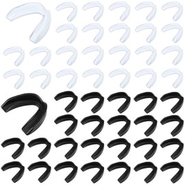 Kathfly 50 Pcs Football Mouth Guards Bulk Sports Mouth Pieces Protection Silicone Athletic Braces Football Accessories Teeth Armor Adult Teenager Teeth Armor for Boxing Basketball Hockey(Black, Clear)