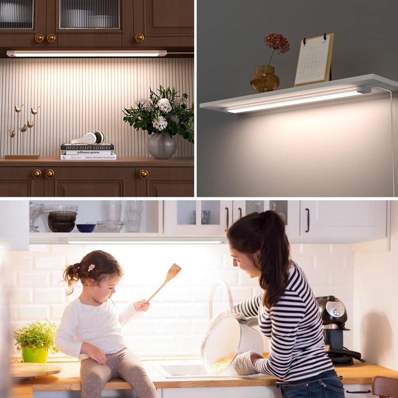MYPLUS 16 Inch Under Cabinet Lights with Hand Wave, Under