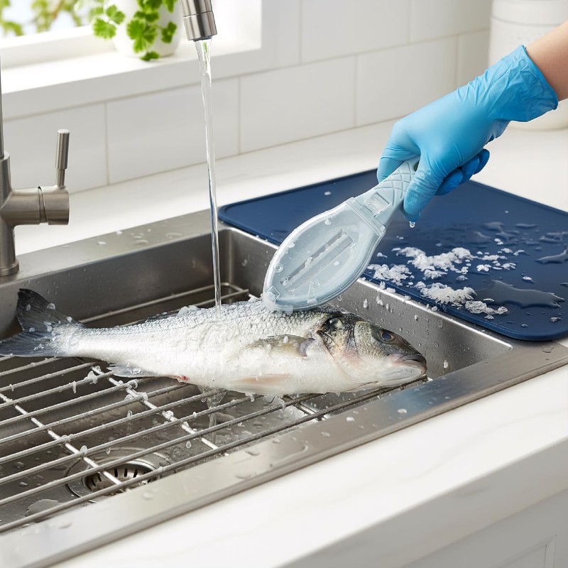 Hopzab Multifunctional Fish Scale Remover with Transparent Cover, Fishes Scaled
