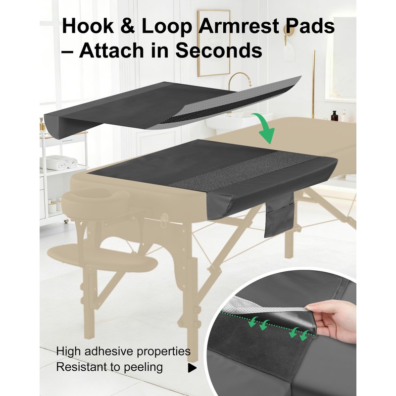 HOMCA Massage Table Side Arm Extenders Pads – 7.8" Width