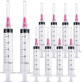 10ml/cc with 18Ga, 20Pack Plastic Measurement Syringa Luer Lock, Single Individually Packaged