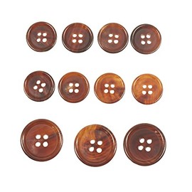 YaHoGa 11 Pieces Brown Horn Buttons Set for Blazers Suits Coats 15MM 20MM Real Buffalo Horn Blazer Buttons Suit Buttons for Men (Light Brown)
