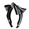 Motique Accessories Striped Elastic Bow Headband - Black White