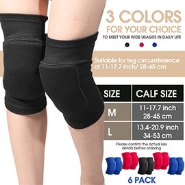 Yunsailing 6 Pairs Volleyball Knee Pads for Women Men, Soft Breathable Volleyball Tactical Knee Pads Workout Protector for Basketball Football Hockey 