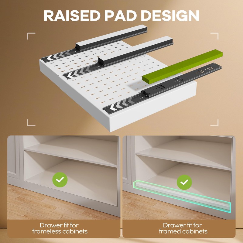 Seinloes 2 Pack Pull out Cabinet Organizer 21"Deep With Raising