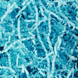 GcFoir 2.2 LB Crinkle Cut Paper Shred Light Blue Shredded Paper for Gift Baskets Gift Stuffing Crinkle Paper Gift Box Filler Shredded Paper for Birthday Wedding Christmas Holidays