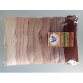 100% Merino Wool Tops for Wet & Dry Felting, Assorted Colours, Packs of 60 Grams (Green 60 g)