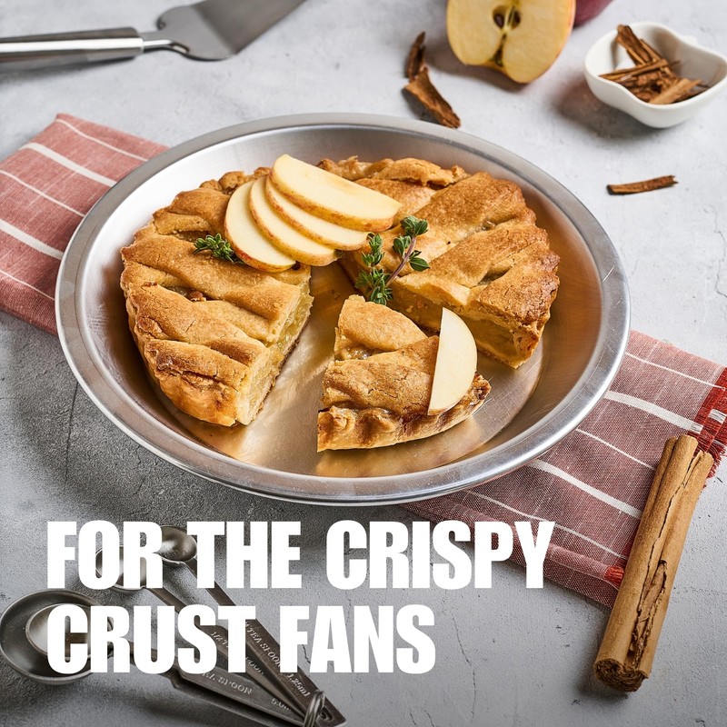 Norjac Pie Pan 10 inch, 3 Pack, 100% Pure Aluminum,