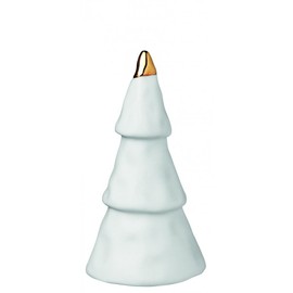 Räder Winterzeit Weihnachtswald 4er Set Tannenbäume aus Porzellan mit goldfarbenen Akzenten, 88684