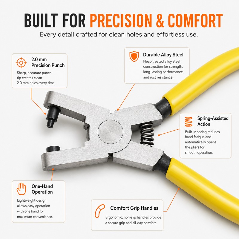2.0 mm Leather Hole Punch Pliers – Precision Watch Band,