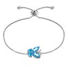 Aurora Tears 925 Sterling Silver Butterfly Bracelet, Butterflies March-Aquamarine Birthstone