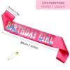 Birthday Girl Sash with Iridescent Foil - Hot Pink Birthday