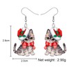 RAIDIN Acrylic Cute Christmas Cat Pets Earrings for Women Girls