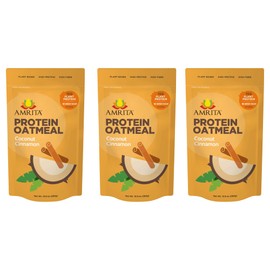 Amrita Coconut Cinnamon Overnight Protein Oats (42oz) | High Fiber, No Added Sugar Oatmeal, Breakfast Cereal, Protein Shakes, Healthy Snacks | Old Fashioned Rolled Oats | Vegan, Non-GMO, Gluten Free, Peanut Free, Soy Free (15 Servings)