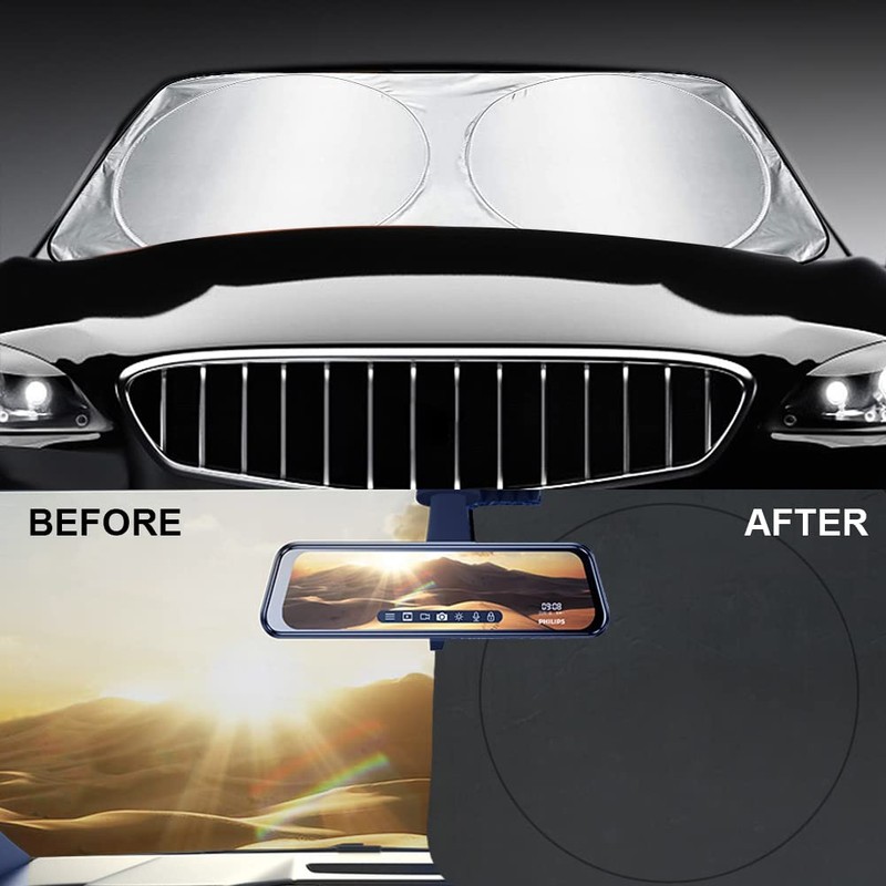150x85cm Car Sunshade with Nano Black Tech - Silver-Coated Zero