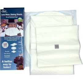 Jokari 100 Pack of Precut Parchment Baking Sheets. 50 Rectangular 9x13in, 25 Large Round 12in, 25 Square 9x9in. Non-Stick, Easy Cleanup, Perfect to Bake, Roast, or Air Fry, No Wasted Paper (1)